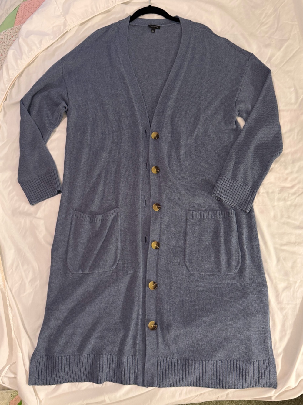 Talbot’s Women’s XL Light Blue Longline Button-Front Women's Cardigan Sweater
